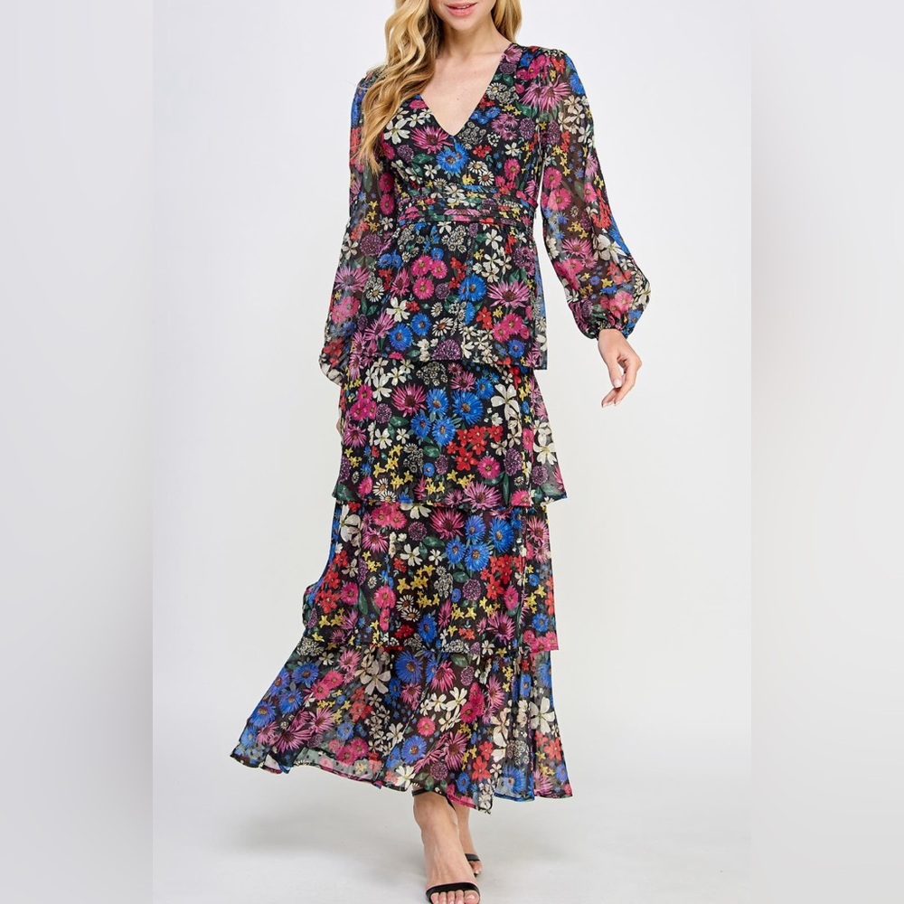 Floral Backless Maxi Dress